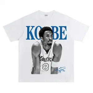 Men's Unisex Kobe Bryant Graphic Print Short-Sleeve Crew Neck T-Shirt, Fashion Vintage Basketball Retro Tee, Breathable Fabric, White/Blue Options, 67 Christian Clothing, Soulja Boy Outfit, Gorlock Destroyer, Silverfish Clothes