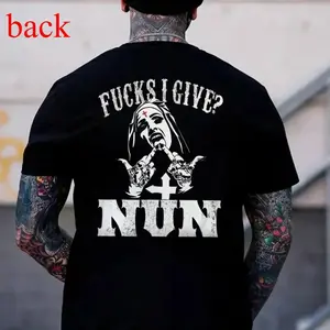Funny Offensive Nun T-Shirt - Sweatshirt - Hoodie, Unisex Premium Cotton Tee, Regular Fit Streetwear, Graphic Shirt, Soft Breathable Fabric, Casual Daily Wear, Fucks I Give Nun Print, Dark Humor Graphic Design,  Gift for Men Women, Trending 2026