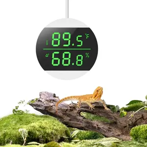 USB Power Supply LED Digital Reptile Thermometer Hygrometer, 10s Refresh Speed, 1.8 High Precision, Terrarium Thermometers