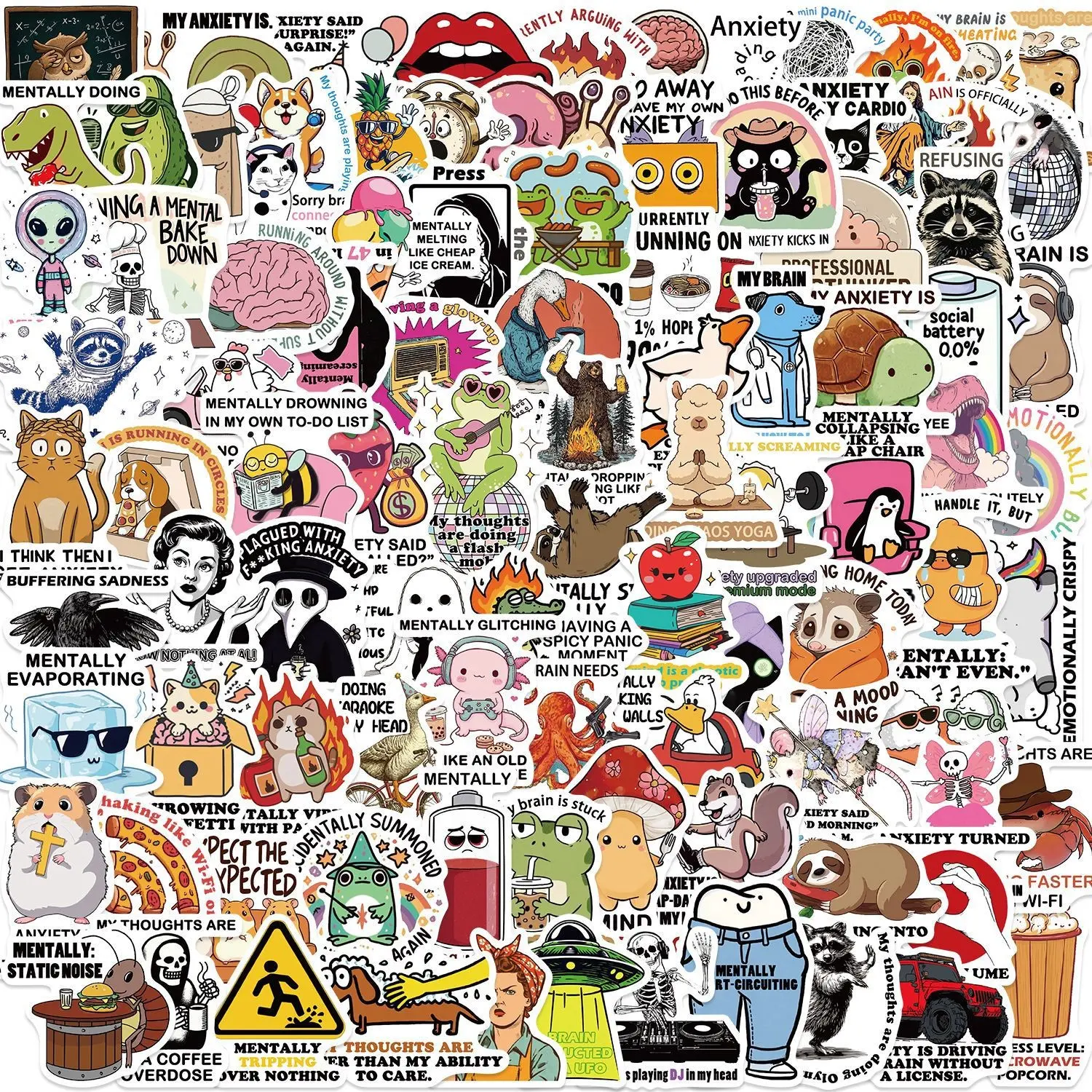 Funny Stickers for Adults, Waterproof Vinyl Sarcastic Meme Decals, Perfect for Laptop, Water Bottle, Phone & More, Unique Design