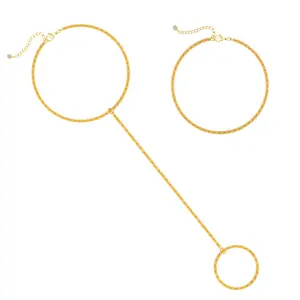 TEWIKY 14K Gold/Sliver-Plated Double-Layer Integrated Bracelet with Constellation Back Chain Perfect for Valentine's Day Gift