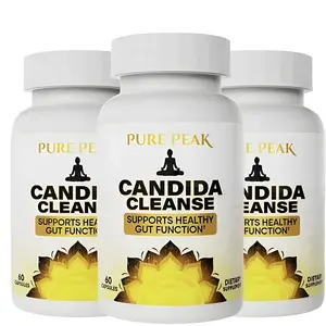 Pure Peak Natural Candida Cleanse - 60 Vegan Capsules with Probiotic & Antifungal Formula for Gut & Digestive Health Support - Fitness, Healthcare