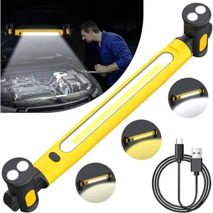 3000LM Super Bright Rechargeable LED Work Flashlight, 5200mAh Cordless Light with Magnetic Base & Hooks, Waterproof Durable for Car Repair & Garage, Gift for Husband