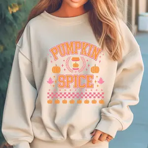 Pumpkin Spice Sweatshirt, Trendy Preppy Fall Crewneck, Cute Autumn Latte Sweater, Cozy Pumpkin Season Sweatshirt
