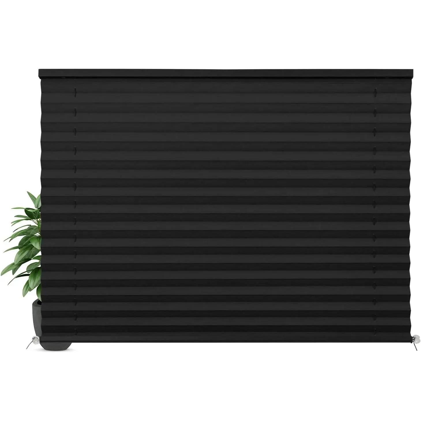 LUCKUP RV-Compatible Solid Blackout Pleated Blinds - Thickened Blackout Cloth Aluminum Foil-Backed Window Cover for Travel Trailers, UV & Heat Protection, Easy-to-Install Camper Shades with Instructions