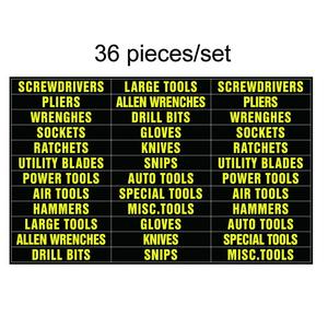 Tool Box Label Sticker, 36pcs/set Self Adhesive Toolbox Labels & Stickers, Office Stationery & Supplies