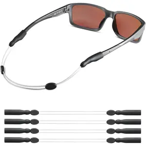 Glasses Strap -No Tail Adjustable Sunglasses Strap, Eyeglasses Strap, Cable Straps, Eye Glasses Holders Around Neck, Lanyard for Men Women -Eyewear Retainer String, Chain (4pcs Clear 14Inch)