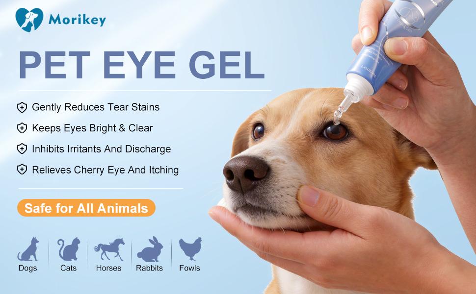 MORIKEY Pet Eye Cleaning Gel Tear Stain Remover for Dogs and Cats Gentle Daily Eye Care Removes Dirt and Discharge