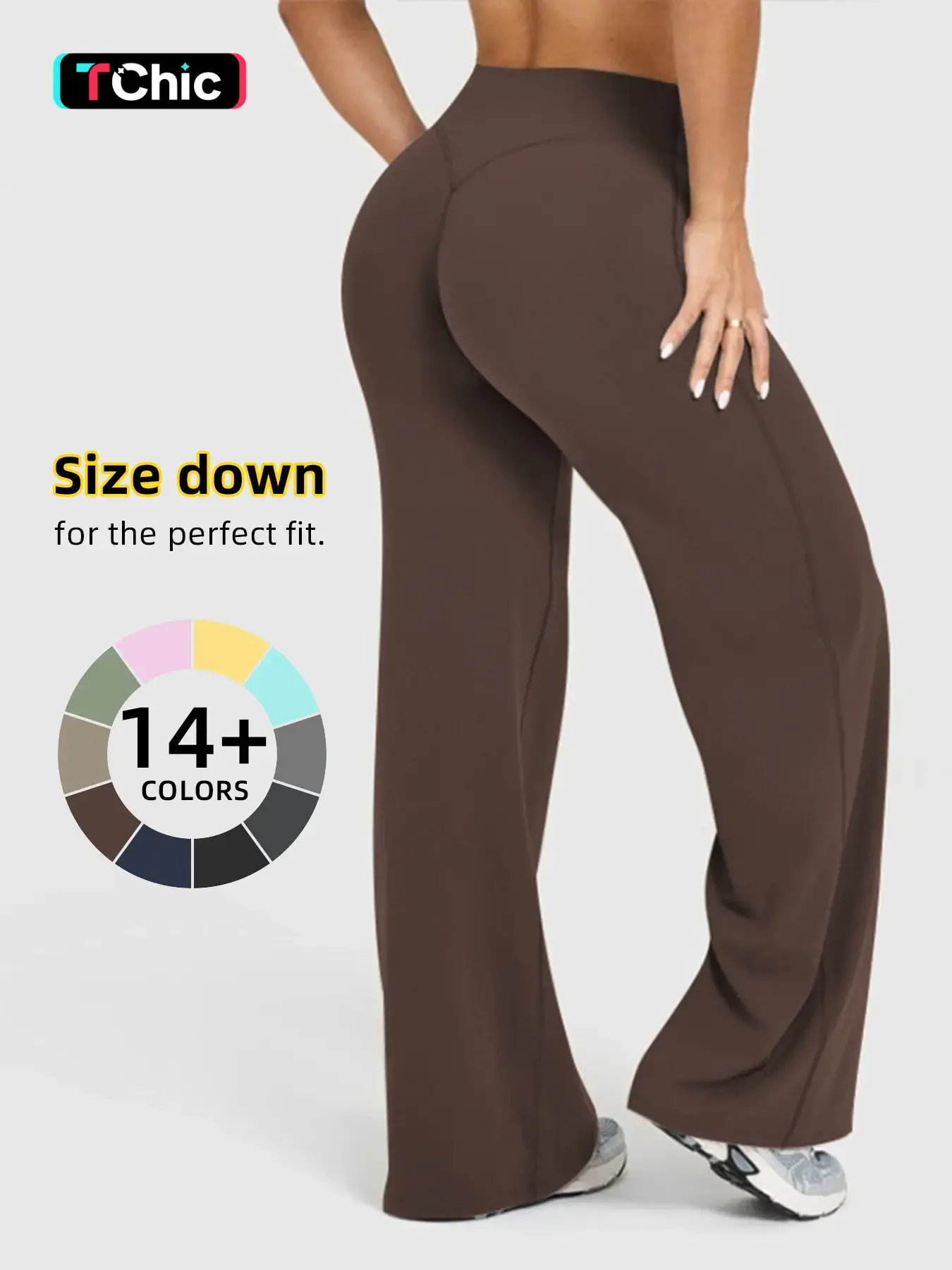 Women's High Waisted Elastic Loose Fit Straight Leg Pants, Butt Lifting Outdoor Casual Pants, Suitable for Yoga and Pilates, Comfortable Daily Wear, Casual Trousers, Womenswear