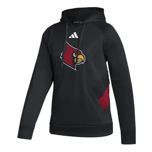 adidas Womens Louisville Cardinals Hoodie Training Casual Outerwear Casual - Black
