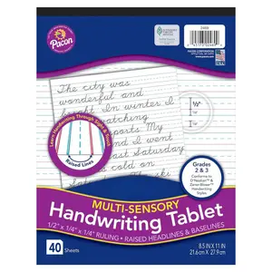 Sensory Ruled Handwriting Tablet, White