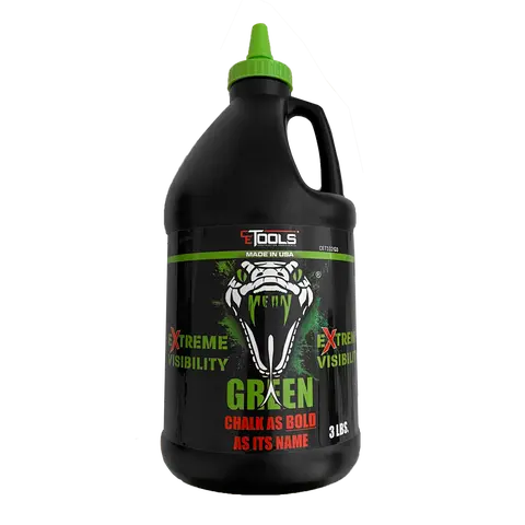 CE TOOLS Mean Green Fluorescent Extreme Visibility Marking Chalk - 3lb, Snaps Fine Line, Hydrates & Clings to String, Green Color, Extreme Visibility