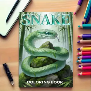 Luxury Snake Illustration Coloring Book for Adults and Kids, 24 Pages on Thick 120gsm Paper, Creative Relaxation and Festive Decor Ideal for Easter, Christmas, and Special Occasions