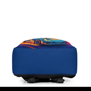 Minimalist Backpack - Blue with Colorful Design - Product by Description Only