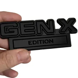 Gen X Edition ALL BLACK Car Emblem Made in USA with die cut adhesive