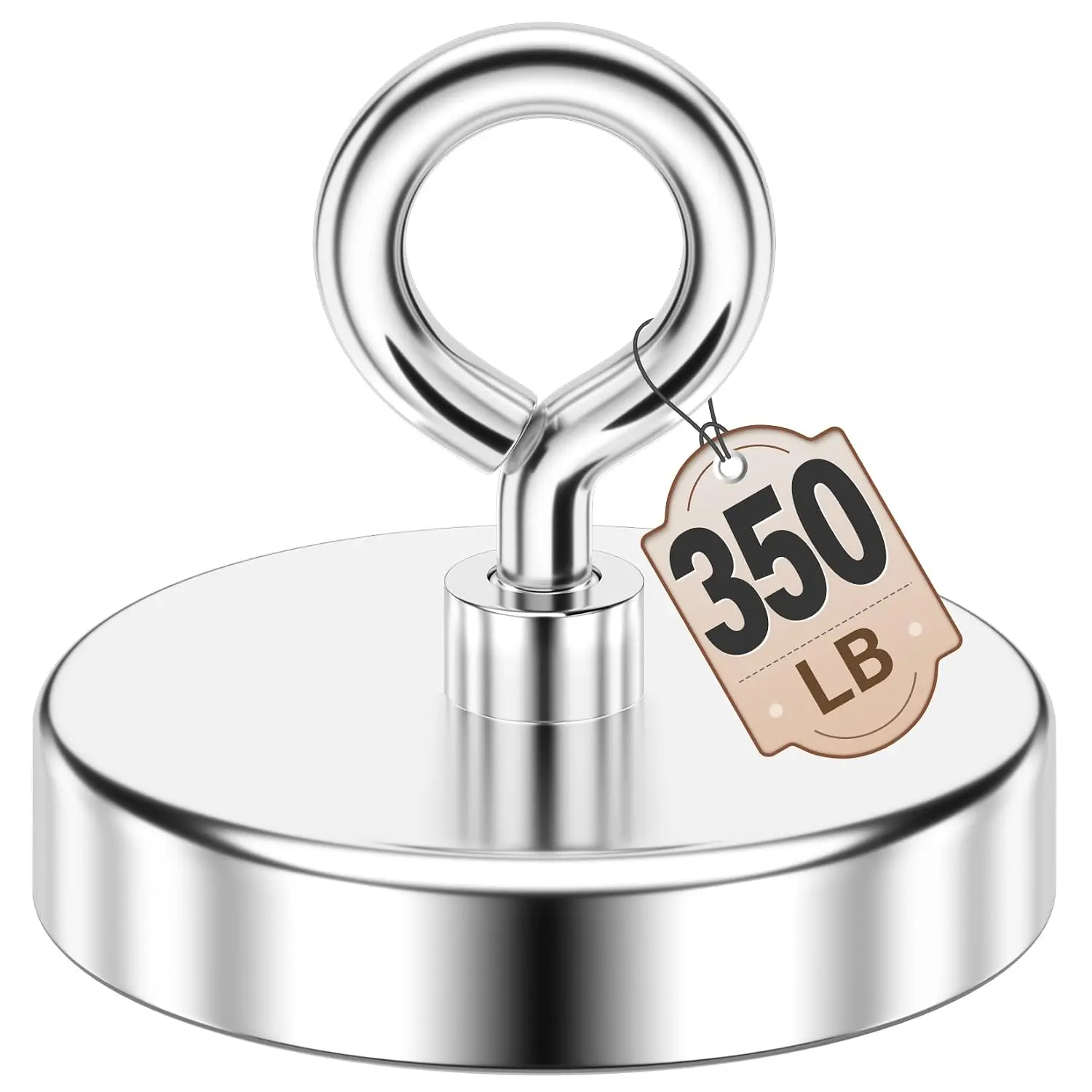 350 LBS Powerful Rare Earth Retrieval Magnet with Countersunk Mount, Anti-Collision Underwater Lift for Magnet Fishing, Treasure Hunting, Rare Earth Magnets