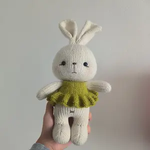 35cm Crochet Bunny Plush – Handmade Amigurumi Rabbit Doll, Soft Yarn Stuffed Toy, Cute Decor Gift