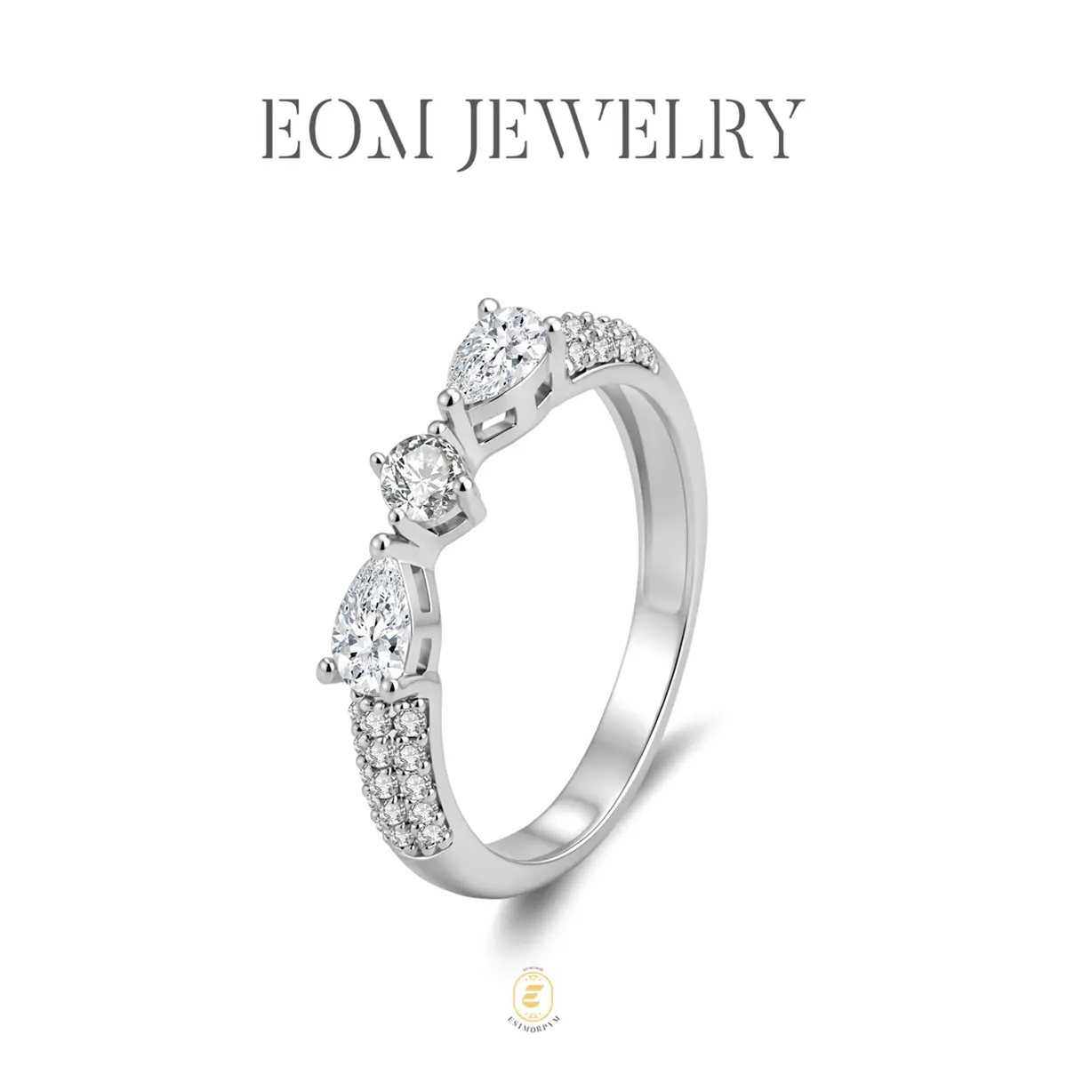 Moissanite Moonlight Promise Ring Silver-Plated Bow Knot Promise Ring Silver-Plated Wedding Engagement Anniversary Valentine's Day Birthday Gift Daily Wear Jewelry