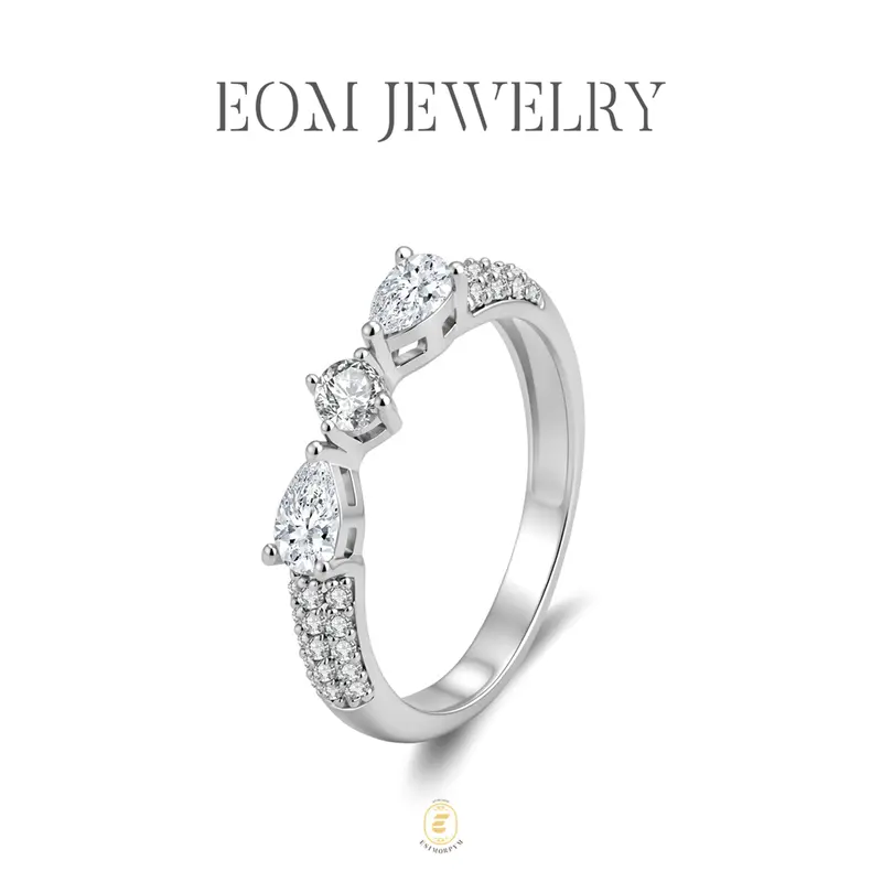 Moissanite Moonlight Promise Ring Silver-Plated Bow Knot Promise Ring Silver-Plated Wedding Engagement Anniversary Valentine's Day Birthday Gift Daily Wear Jewelry