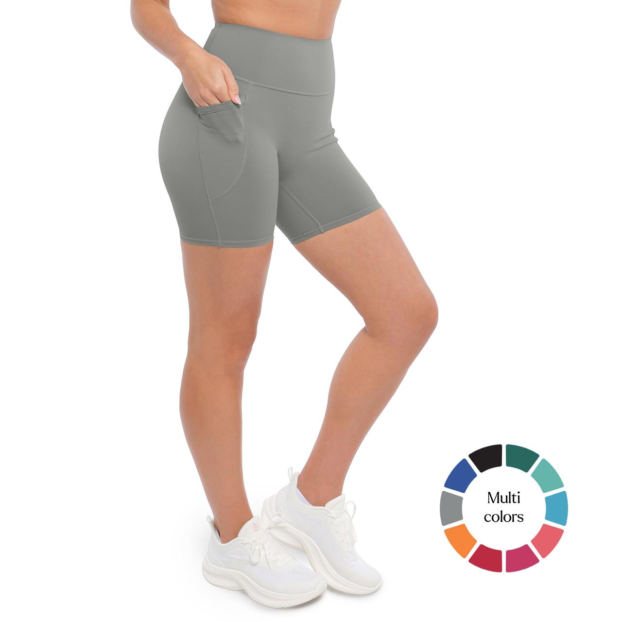 BRXL Women's 5 Inch Inseam Biker Shorts with Pockets High Waist Buttery Soft Yoga Athletic Gym Running Volleyball Spandex Shorts-Live Underwear Free & Practical Pocket Design UPF 50+ Sun Protection-LOVE