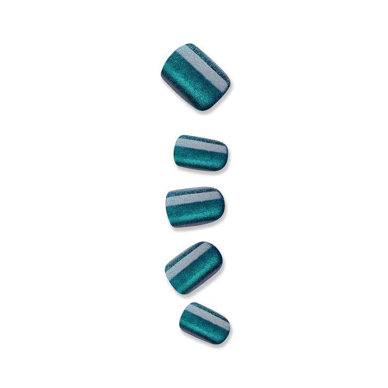 colorFX by Impress No Glue Fake Press On Nails - Better Things | Solid, Green, Short, Squoval, Manicure