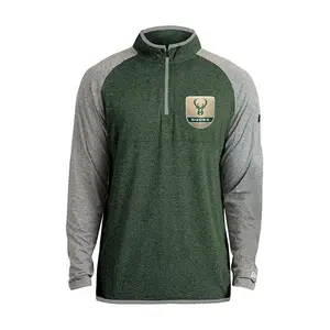New Era Raglan Shield Milwaukee Bucks 1/4 Zip Pullover
