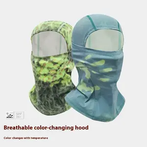 Winter cycling warm mask breathing discoloration hood skiing velvet thickened windproof and cold thermal induction mask