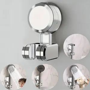 Reusable Suction Cup Shower Bracket - No-Drill, Space-Saving Vacuum-Adhesive Handheld Showers Holder for Adjusting and Securing Showerhead Base on Bathroom Walls