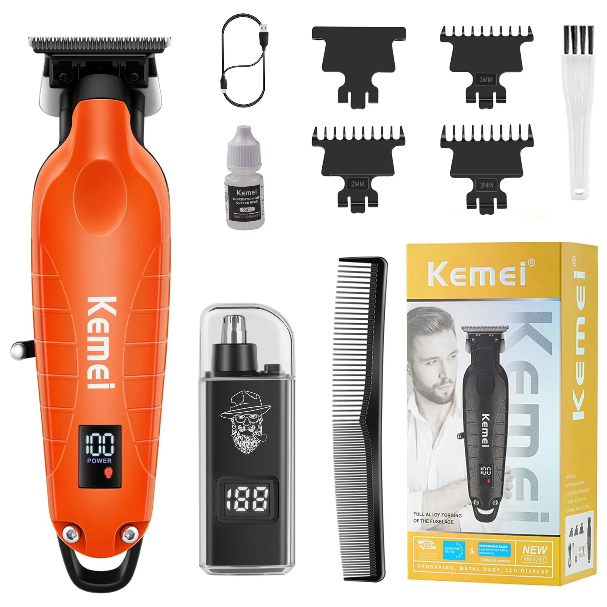 【Free gift nose hair trimmer】Kemei2293  Zero-Gap Trimmer