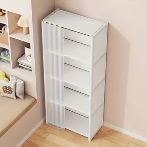 5-Tier Multi-Function Storage Stand, Hassle-Free Assembly Modern Organizer Rack, Dustproof Book Shelf & Clothing Cabinet, Compact Home Furniture for Bedroom Office Apartment Dorm, Useful Household Storage & Nice Festival Present