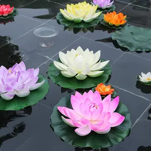 Realistic Artificial Lotus Flowers with Leaves, Durable Eva Material, Ideal for Ponds, Fish Tanks, Bathtubs, Fountains, Garden Decor, Artificial Flower Set