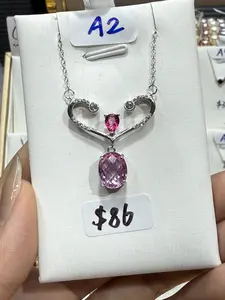Iries(11894)gc.Pink Topaz Necklace s925
