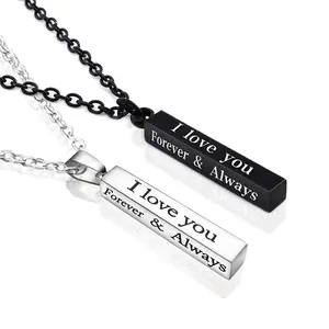 Jemant I Love You Always And Forever Necklace For Couples Best Friends Matching Necklaces Set Romantic Friendship Jewelry Accessories Valentines Galentine's Day Anniversary Meaningful Relationship Gift For 2 Bff Bestie Boyfriend Girlfriend Him Her Wife ou