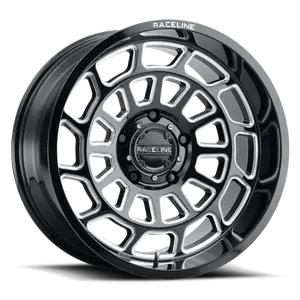Raceline 955M Warp 20x9in / 8x165.1 BP / 0mm Offset / 125.2mm Bore - Satin Black & Milled Wheel