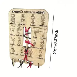 Learning Knot Training Board Set, 16 Beginner Knot Methods, Outdoor Survival Camping Rock Climbing Practice, Adult Beginners Guide
