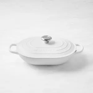 Le Creuset Signature 3.75-Qt Enameled Cast Iron Oval Casserole, Matte White