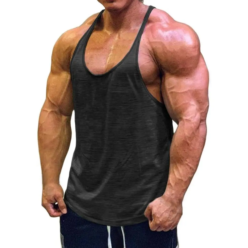 Muscle Cmdr Men's Quick Dry Y-Back Bodybuilding Stringer Tank Top, Active/Athleisure/Dry Men's Sports Singlet for Gym Training, Athletic Workout Running Top, Active Men's Sports Singlet