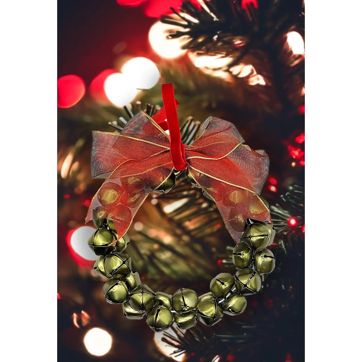 Green Beads Wreath Decoration by Wizardi F07M4-1-LD-069 Green