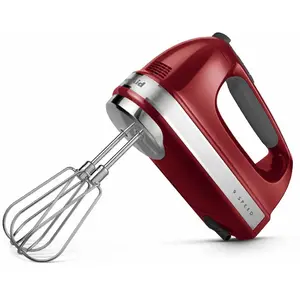 KitchenAir 9-Speed Hand Mixer with Turbo Beater II Accessories - Empire Red