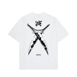 Tengen X Swords - Demon Slayer Oversize T-Shirt Men's Cotton Crew Neck Tee Classic Menswear