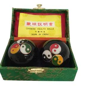 Baoding Balls Chinese Health Massage Exercise Stress Balls 2" Diameter - Black