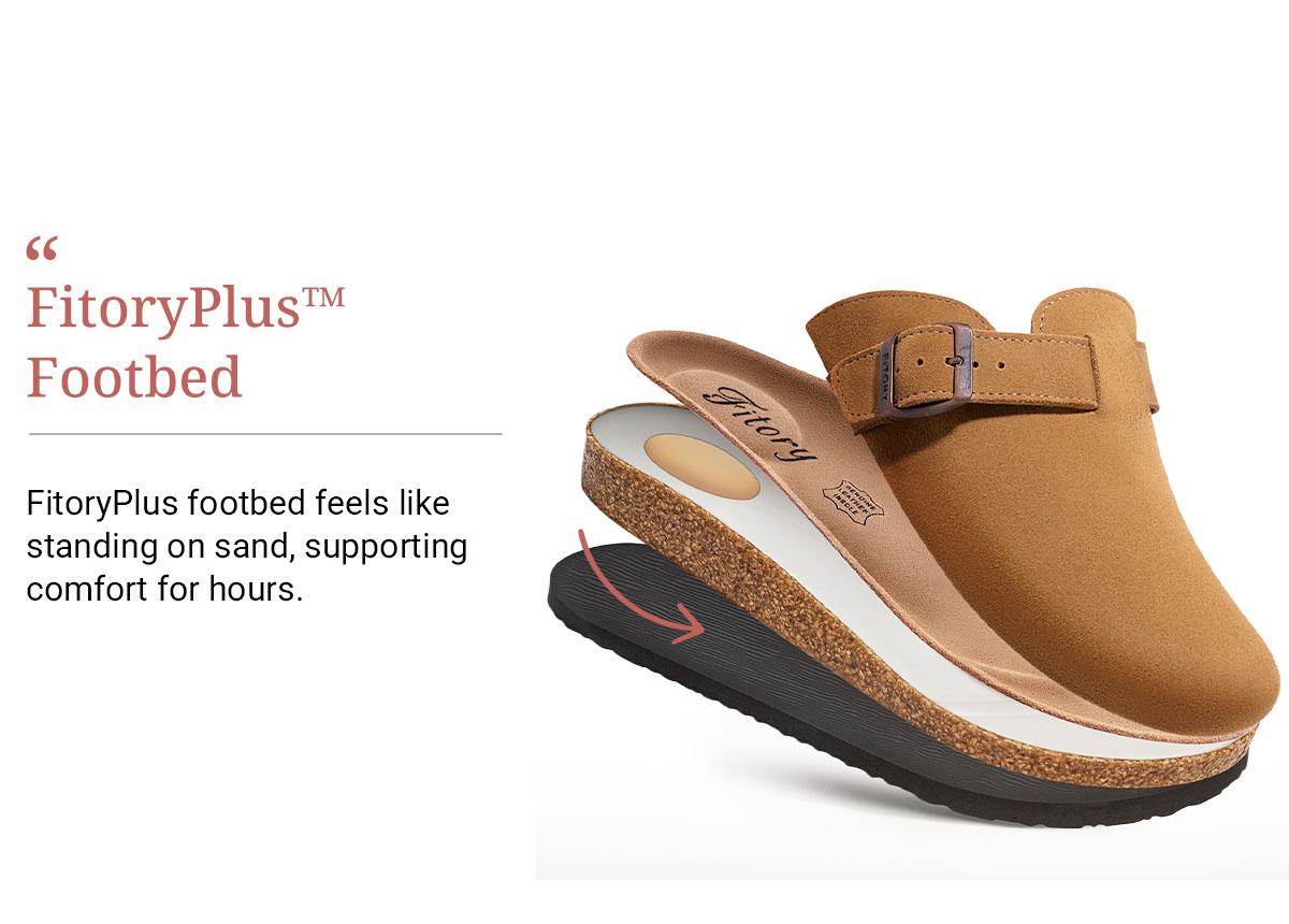 FITORY Breathe I | Women’s Suede Clogs, Womens Round Headed Cork Clogs, Suede Leather, Adjustable Straps Size 6-11