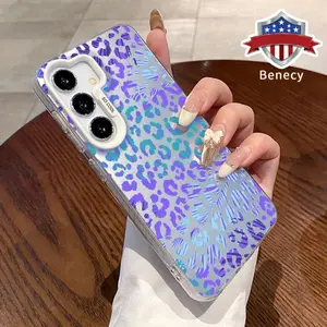Cyber Leopard Patterned Phone Case Compatible with Galaxy S23 Ultra S24 Plus S25 S22+ Shockproof Drop Protection Durable PC Smartphone Cover Cellphone Protective