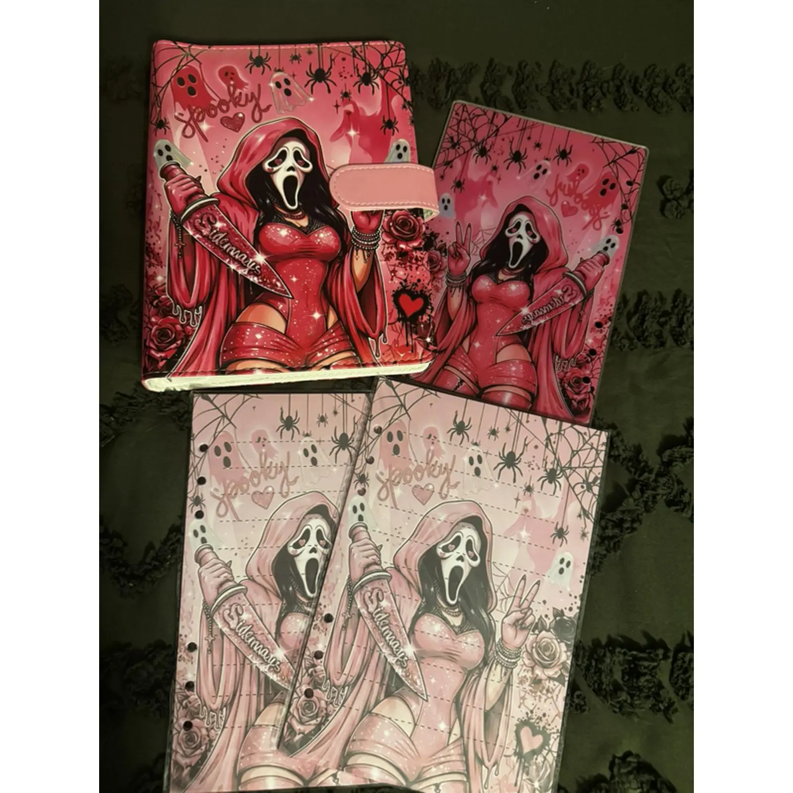 Pink ghost face binder set
