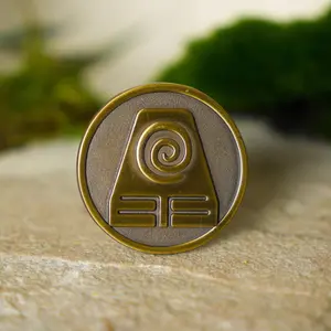 Earthbender — Bronze Embossed Antique Elemental Lapel Pin Collectible