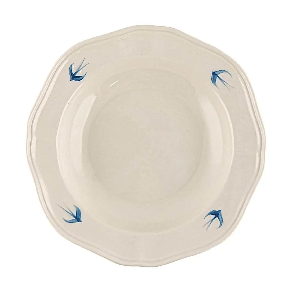 GLAZE STORY Embossed Swallow Ceramic Appetizer Plate - 19.81cm Small Dessert Dish for Home Kitchen, Western Restaurant Serving