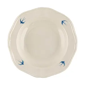 GLAZE STORY Embossed Swallow Ceramic Appetizer Plate - 19.81cm Small Dessert Dish for Home Kitchen, Western Restaurant Serving