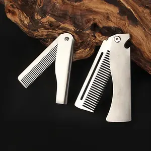 Stainless Steel Folding Comb, 1 Count Portable Hair Comb, Professional Hair Styling Tool for Men, Hair Styling Comb for Daily Use, Hair Care Tool