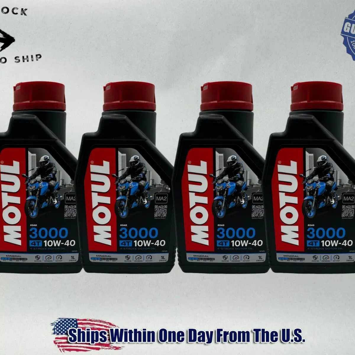 Motul Genuine OEM Motul 3000 4T 10w-40 Standard Motorcycle Oil MOT30-4PACK