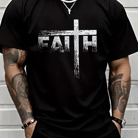 Men's Letter Print Round Neck Tee, Regular Fit Casual Short Sleeve Crew Neck T-shirt for Summer, Short Sleeved, Fashion Men's Top for Daily Wear, Athletic T Shirt, Casual Sportswear, Athletic Tee Shirts
